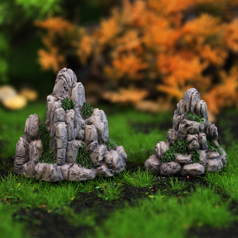 Aquarium Moss - Mini Mountain Miniature Fake Stone Artificial