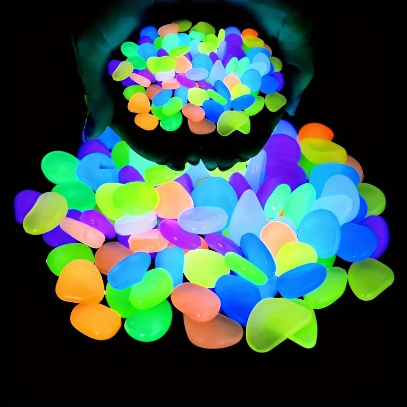 Plant Aquarium Pot - 50-200pcs Glow in The Dark Pebbles
