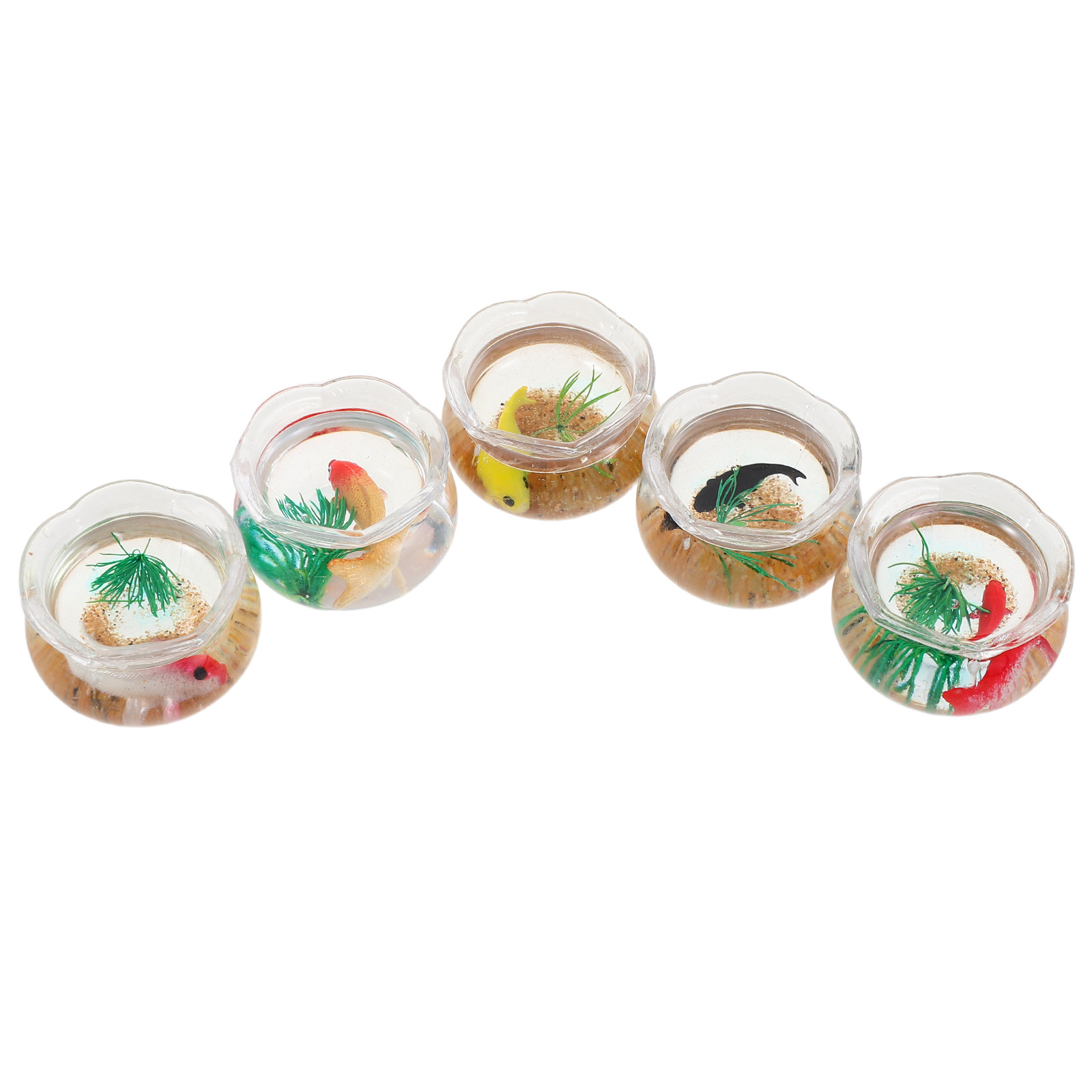 Planted Tank - 5Pcs Mini Fish Bowl Realistic Koi