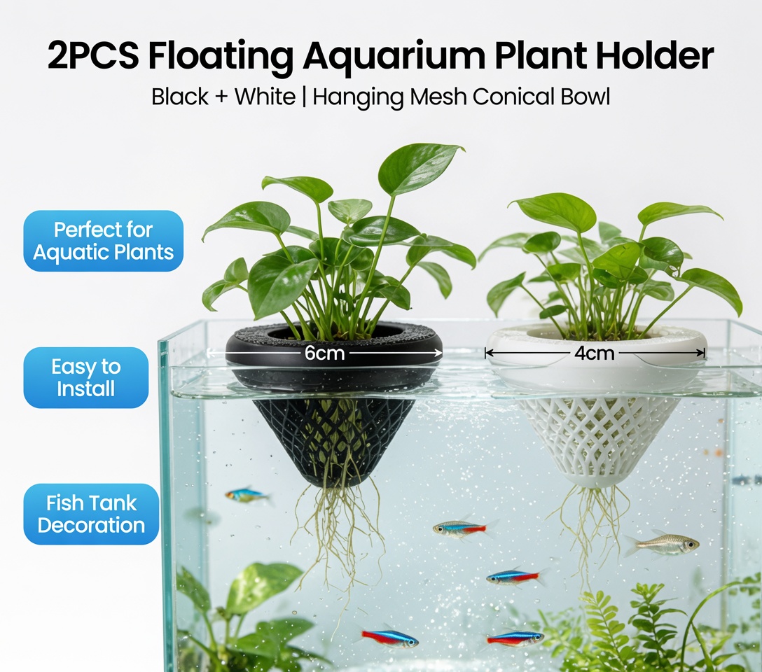 2PCS Floating Aquarium Plant H - đánh giá và giá Plant Aquarium Pot