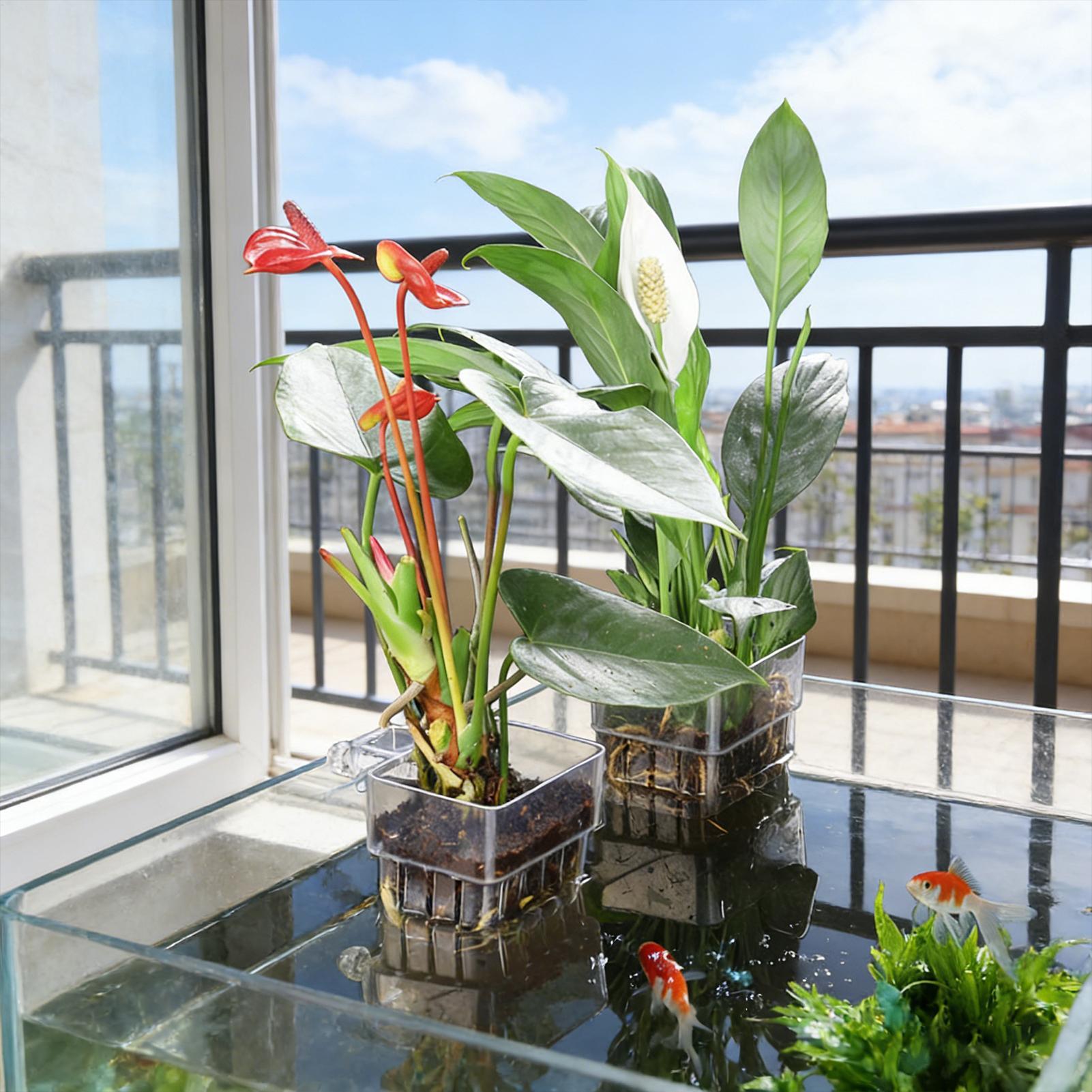 Aquarium Plant Basket Transpar - đánh giá và giá Plant Aquarium Pot