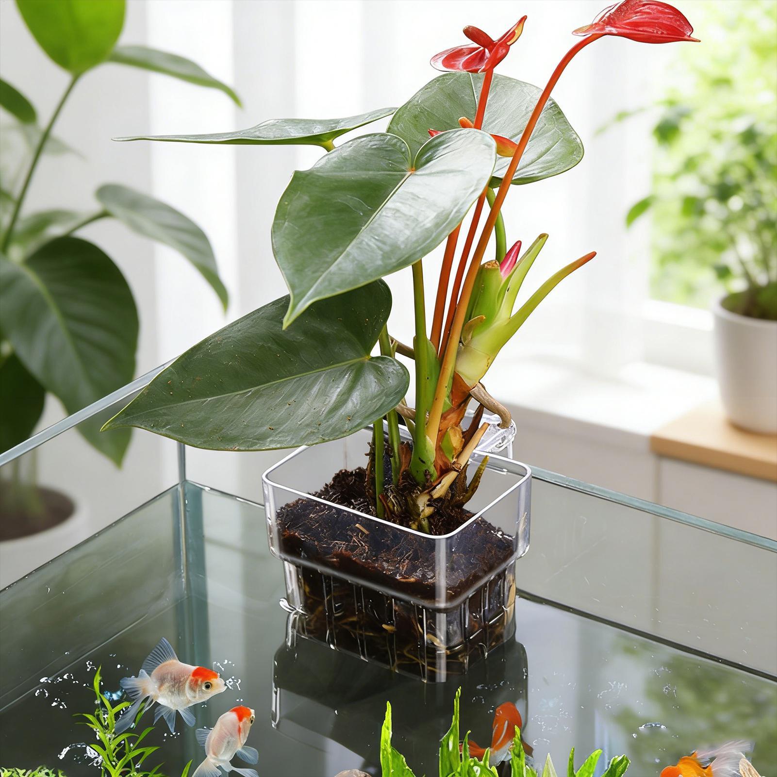Aquarium Plant Basket Transpar - đánh giá và giá Plant Aquarium Pot