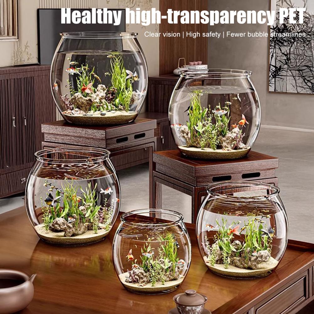 Clear Plastic round Fish Bowl  - đánh giá và giá Plant Aquarium Pot