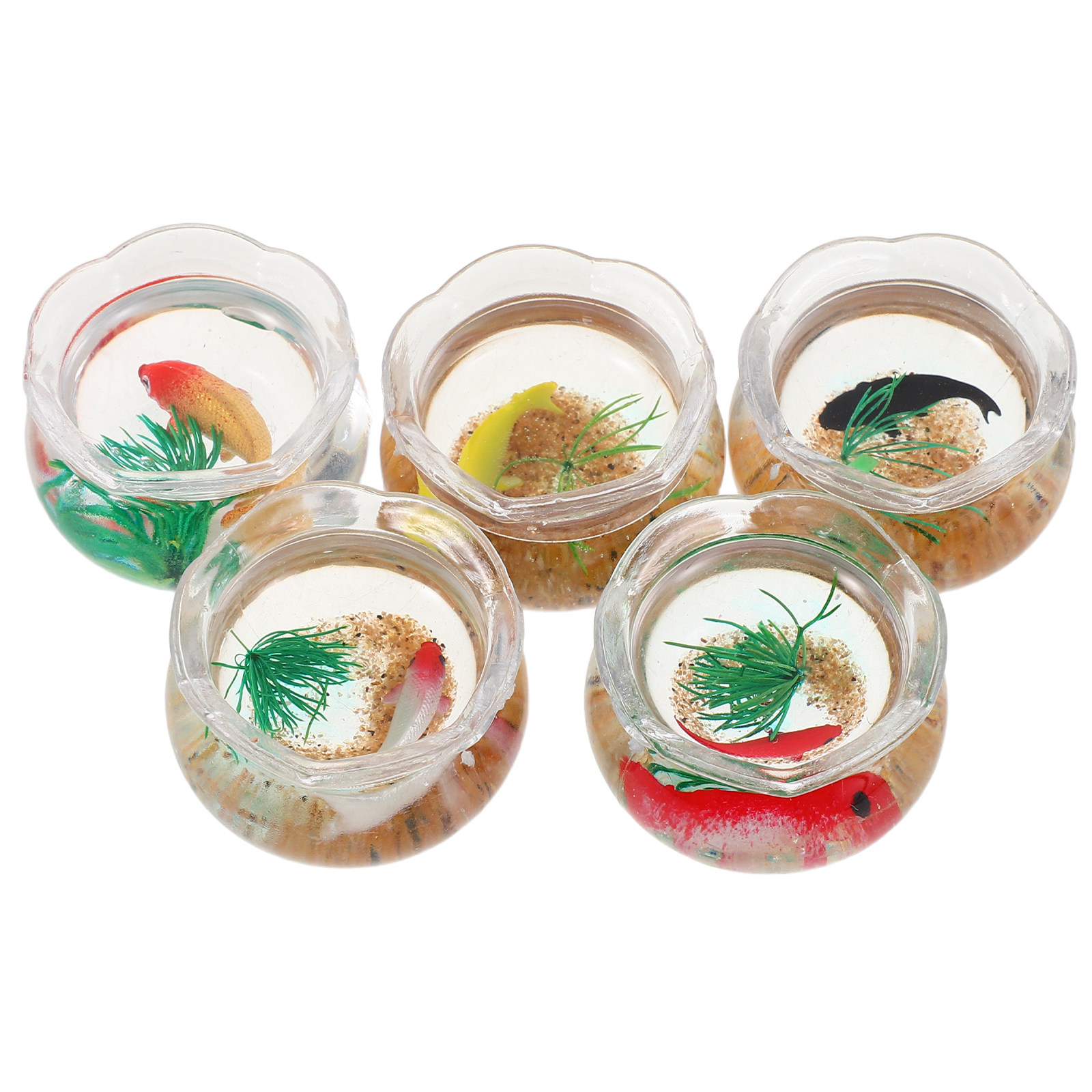 5Pcs Mini Fish Bowl Realistic  - đánh giá và giá Planted Tank